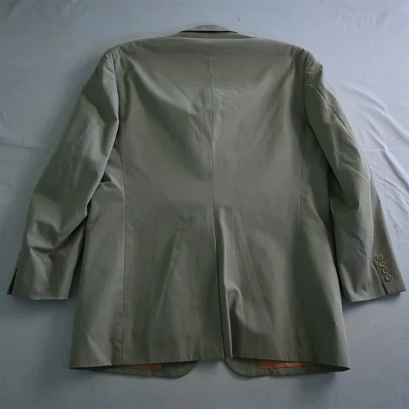 Vtg Mens‎ 42L 36x32 Beige Khaki Cotton Blend Mens Jacket Pants Suit